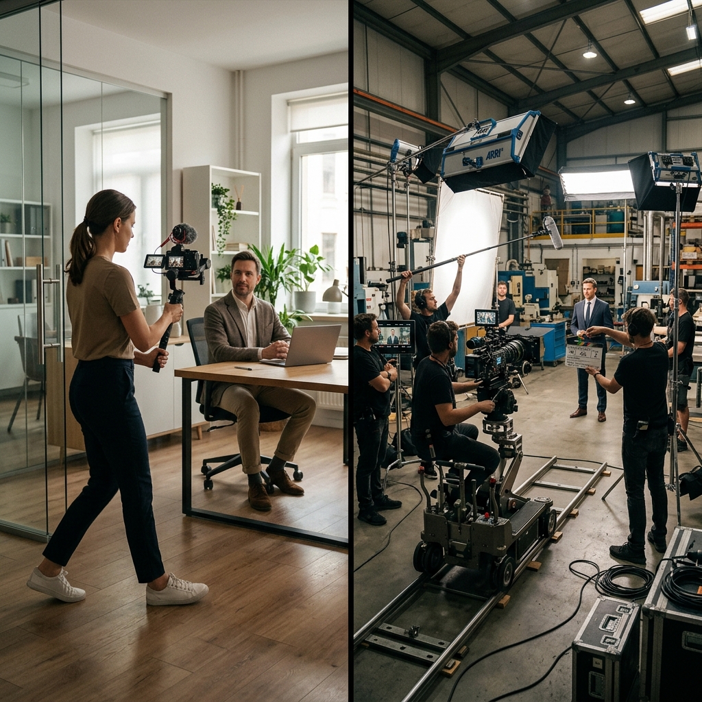 Kompaktes Filmset vs. Großproduktion – der Umfang bestimmt den Preis